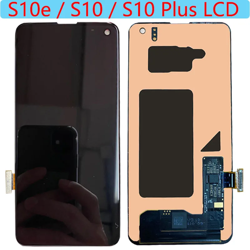 SUPER AMOLED S10e LCD For Samsung Galaxy S10 Plus LCD Display Touch Screen For Galaxy S10 G973F G975/DS G975F LCD With Black Dot