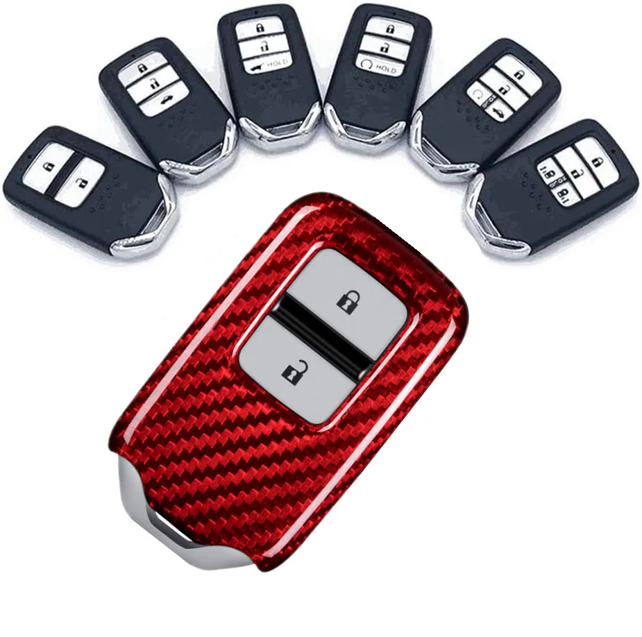 Чехол для ключа с дистанционным управлением из углеродного волокна Honda CRV Civic Accord