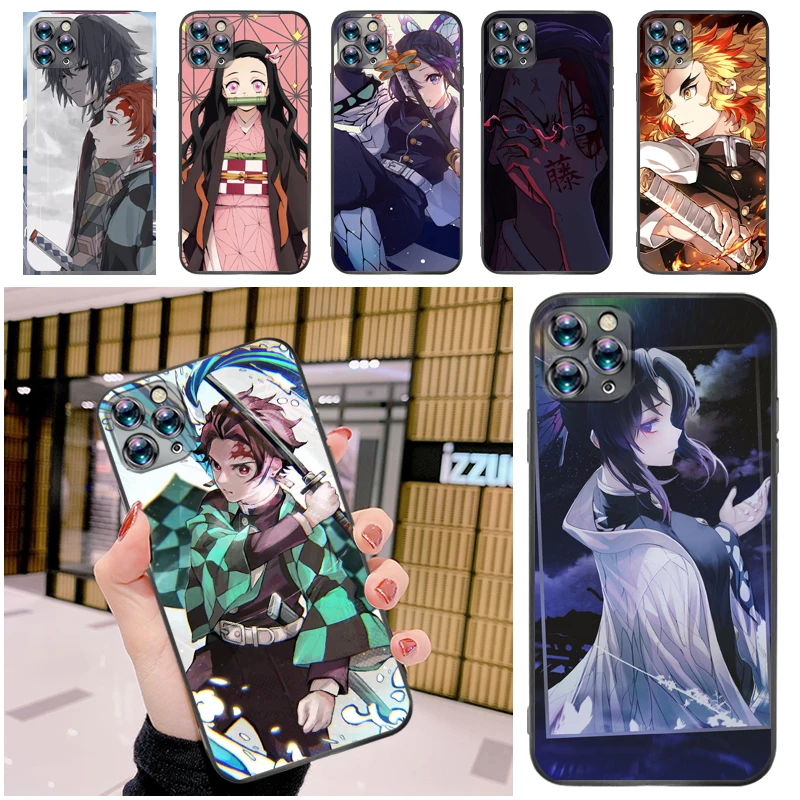 

Demon Slayer Kimetsu No Yaiba Kamado Tanjirou Agatsuma Zenitsu Kamado Nezuko Phone Case For iPhone 12 Pro MAX Mini SE Funda