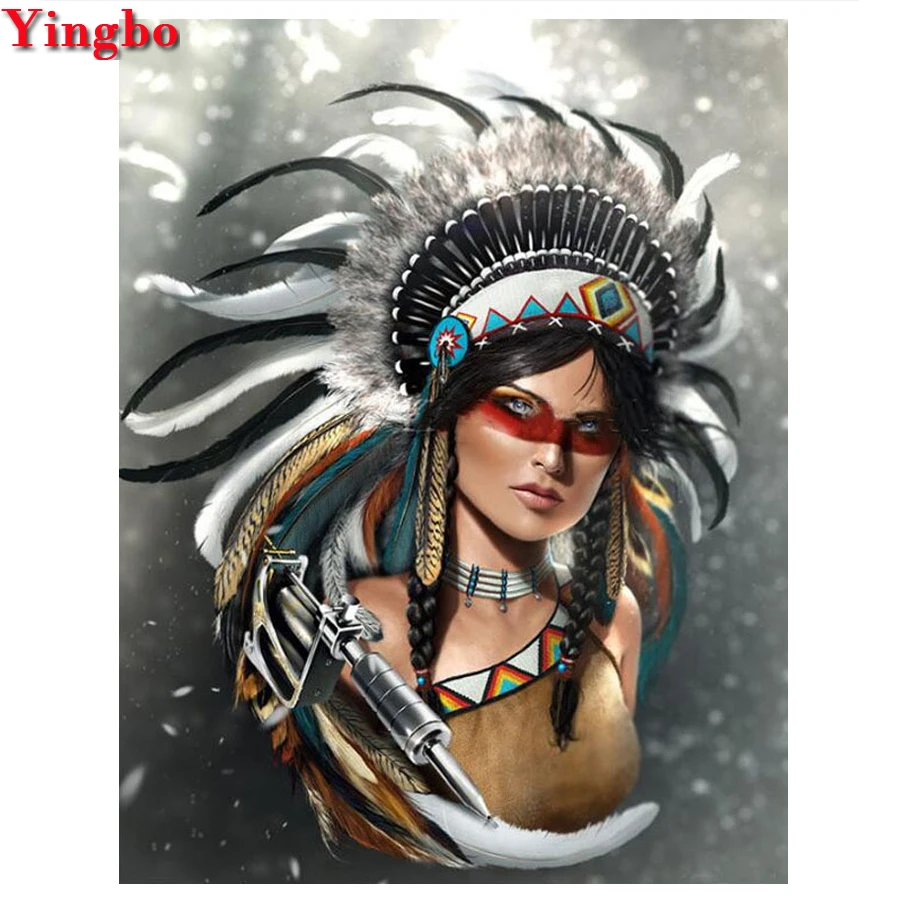 Алмазная живопись для женщин алмазная вышивка американские жители индийское