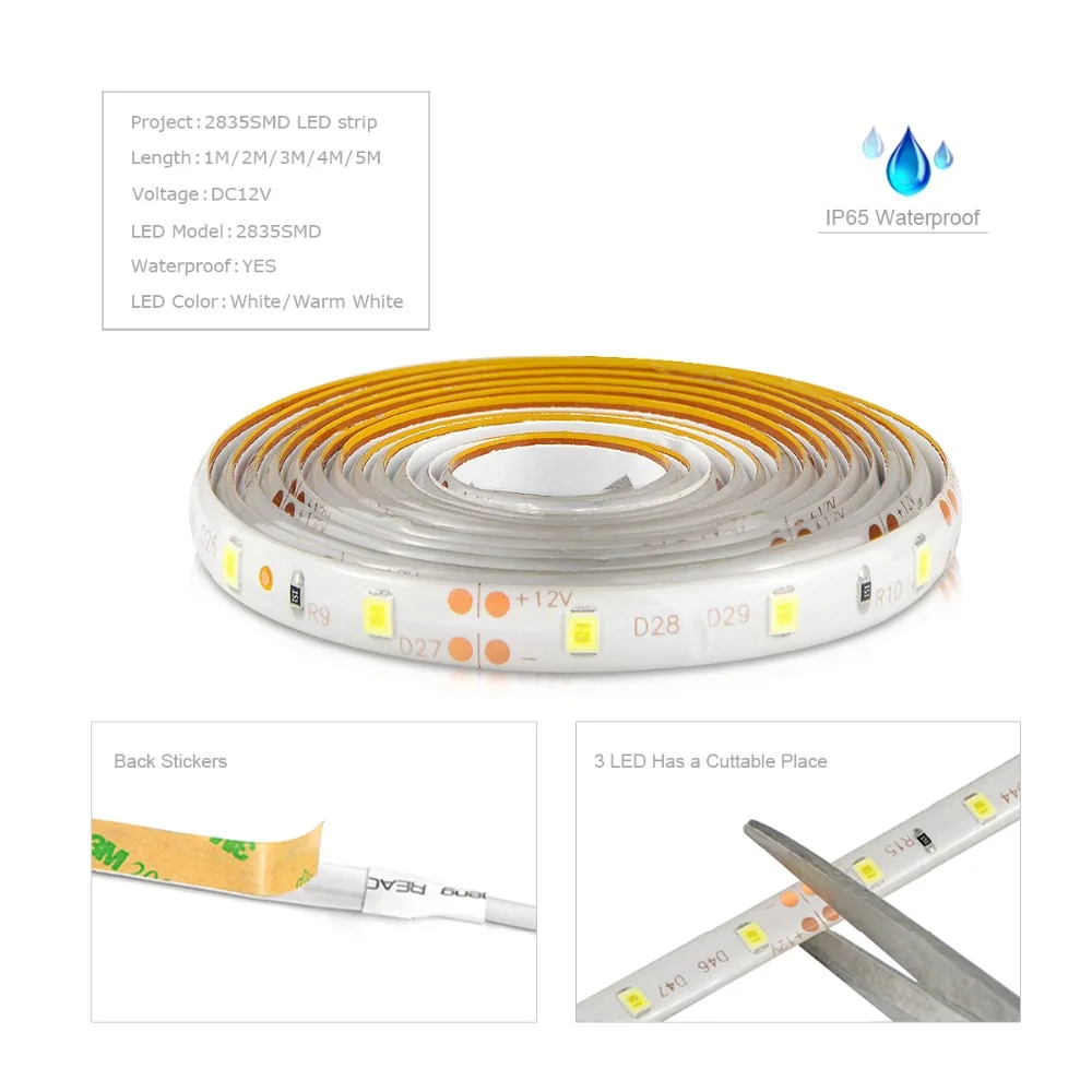 Светодиодная лента 2835 SMD с плавной регулировкой яркости сенсорный выключатель