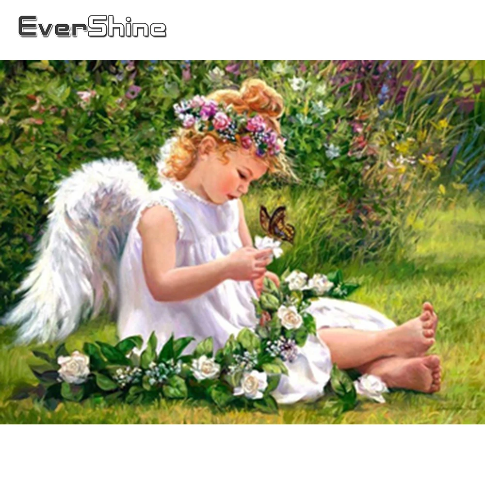 Evershine Алмазная картина ангел вышивка девушка полный квадрат портрет Стразы