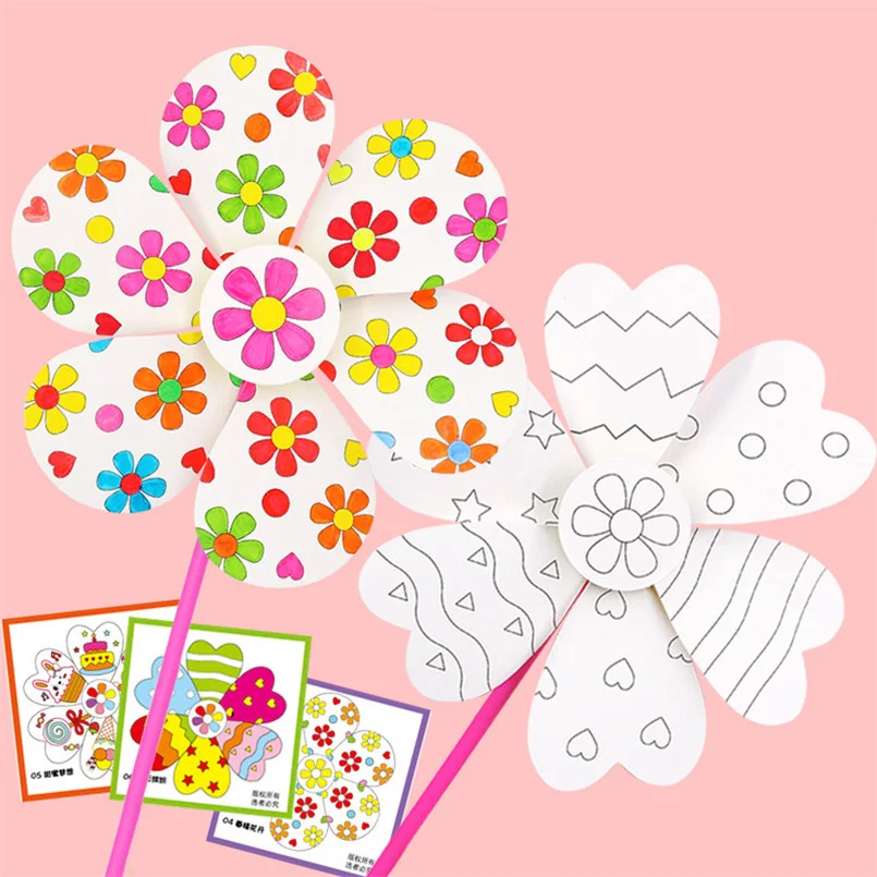 4 шт./компл. мультфильм сделай сам граффити ветряная мельница заполняющий цвет