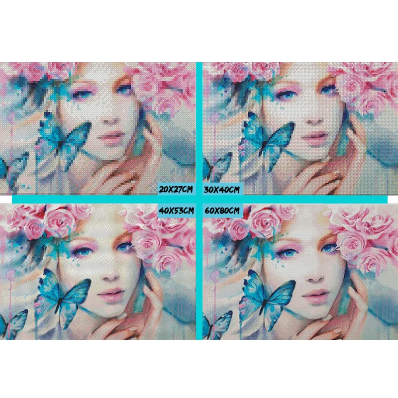 Полноразмерная Алмазная картина 5D сделай сам вышивка крестиком девочка цветок и