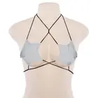 Женский сексуальный блестящий светоотражающий бюстгальтер со звездами, бандажный топ на бретельках, Клубная одежда, вечерние деловые платья