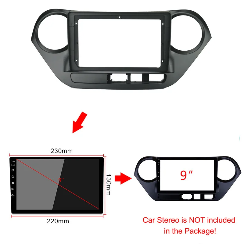 9-дюймовая двойная Din Автомобильная панель комплект для установки приборной