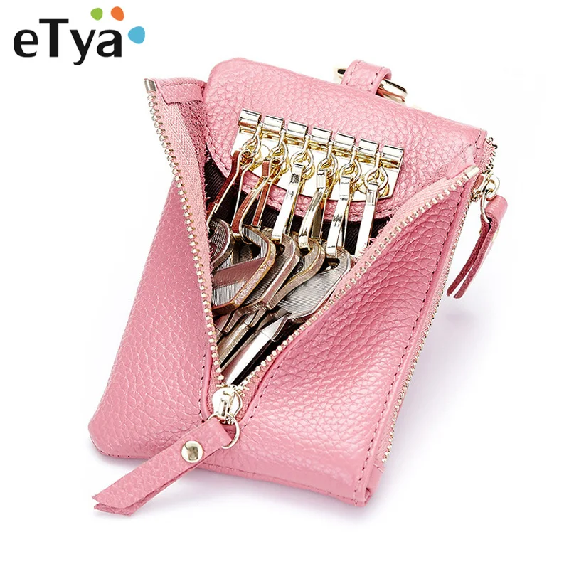 

Кожаный многофункциональный чехол для ключей на молнии, маленький кошелек для монет, Чехол для карт