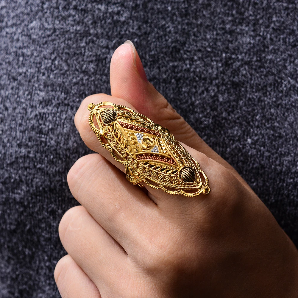 Wando роскошное арабское Золотое кольцо свободного размера для женщин/девушек