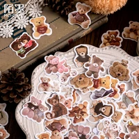the new 46pcs cute bear kawaii creative mini sticker decoration diy ablum diary scrapbooking label sticker stationery supplies