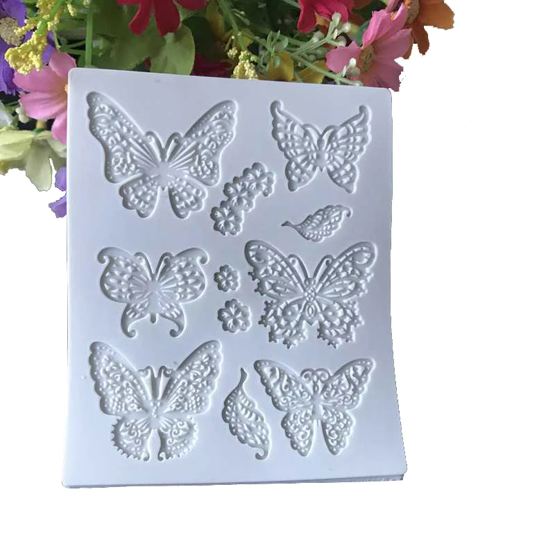 Бабочка силиконовый кружевной коврик форма для торта помадки искусственная