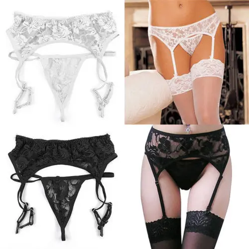 

New Fashion Women Kawaii Babydoll with Temptation Suspender Garter Belt Sexy Lace Fishnet Thigh High Stockings