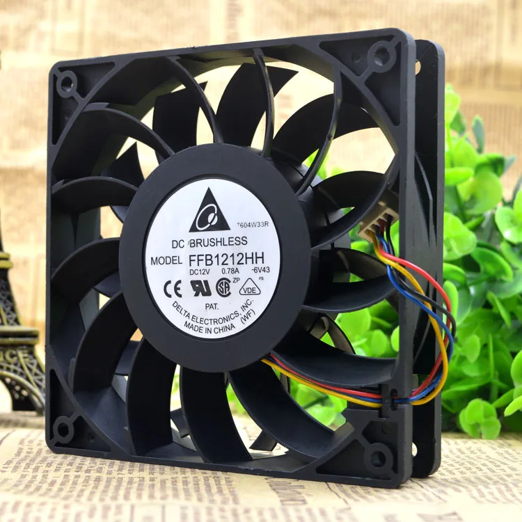Новый FFB1212HH 12 см 12V 0.78A 4 wiresPWM 12025 защиты электродвигателя Вентилятор