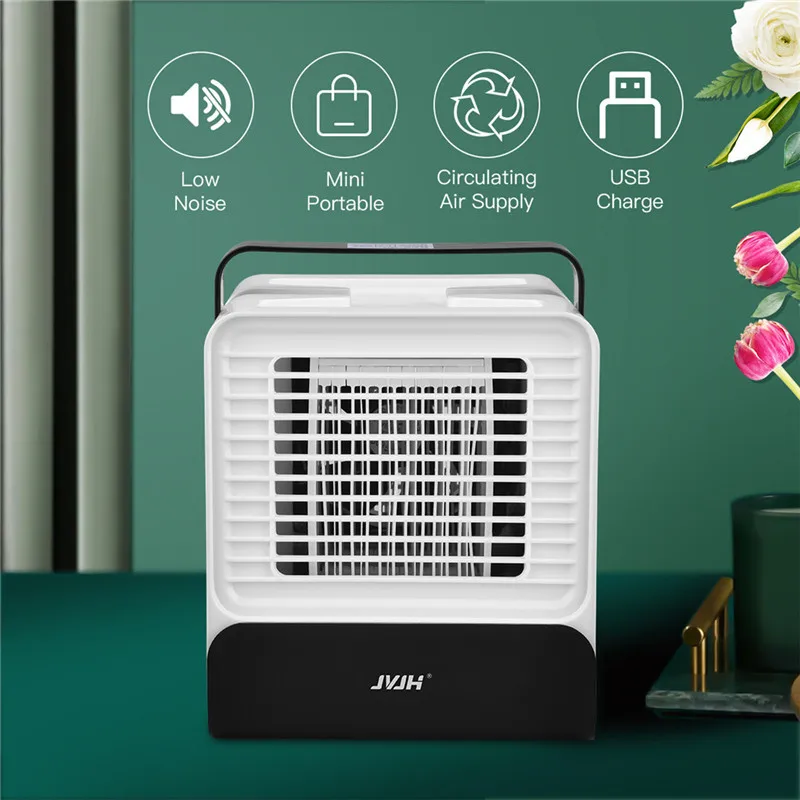 JVJH мини вентилятор охлаждения воздуха портативный бесшумный Испарительный Увлажнитель очиститель настольный вентилятор охлаждения свето...
