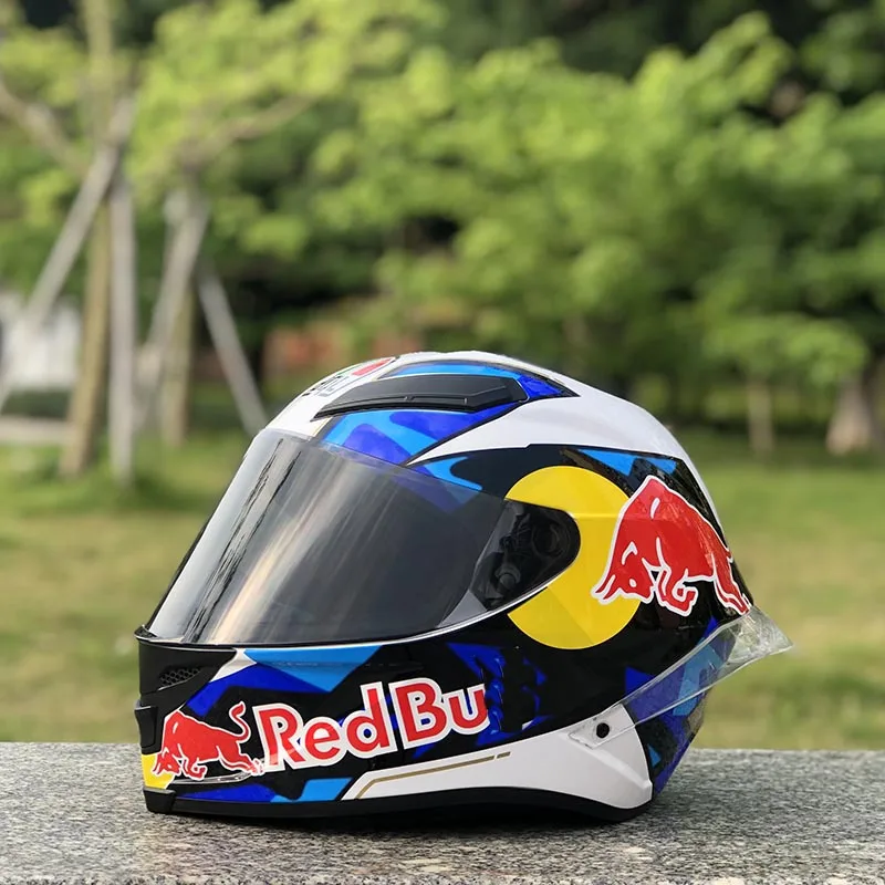 Шлем мотоциклетный на все лицо гоночный шлем из АБС-пластика с золотым козырьком