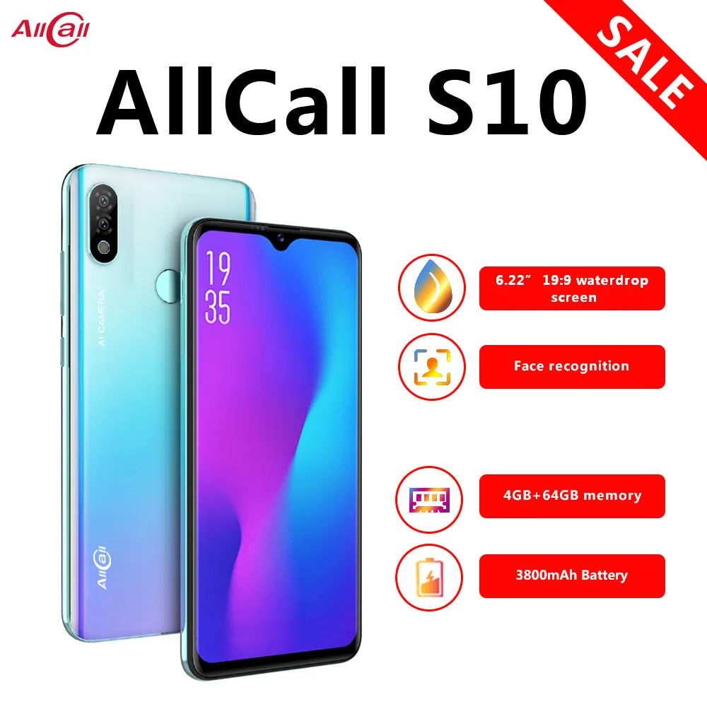 Глобальная версия Allcall S10 смартфон Helio P23 4 Гб + 64 Восьмиядерный 16 МП Двойная камера 6