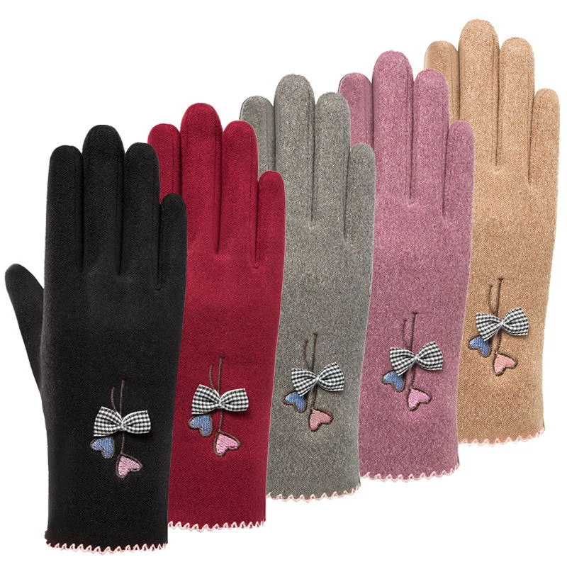 

Women's Gloves Autumn And Winter Touch Screen Warmth Thickened Cold Windproof Glove For Outdoor Riding