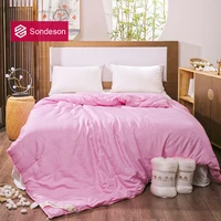 sondeson women 100 silk pink comforter silk quilt filling nature silk for summer winter queen king printed for beauty sleep