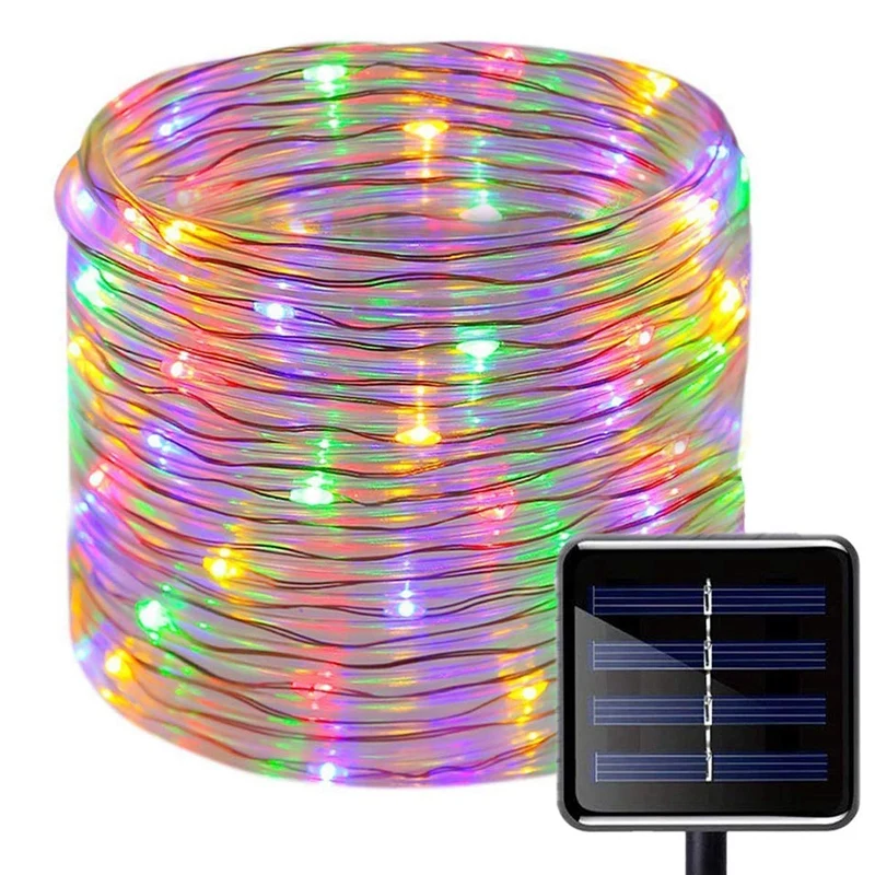 

100 LEDs Solar String Light Waterproof Rope Tube Lights Outdoor Garden Tree Lamp Multi Color