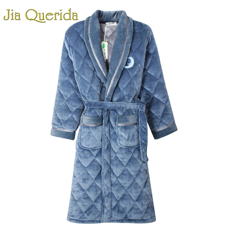 Мужской банный халат бархатный мягкий большого размера зимнее кимоно теплый