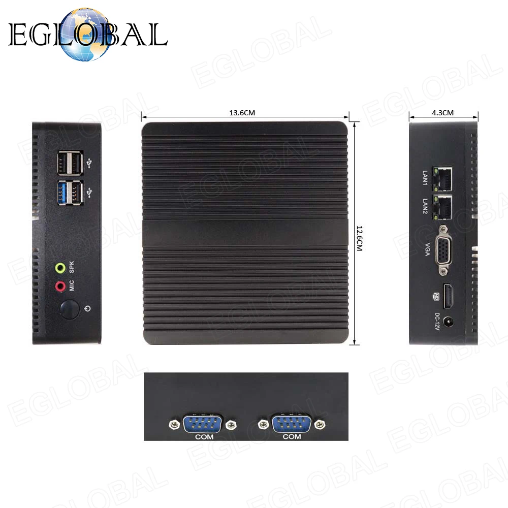 Eglobal Small Mini PC Intel Celeron 3160 Dual Lan Com Windows Linux Computer Pfsense Server Firewall Wifi | Компьютеры и офис