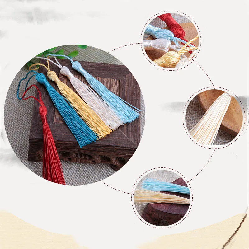 

100pcs/Pack Polyester Silk Tassel Fringe 13cm Cotton Tassels Trim For Sewing Curtains Accessories DIY Wedding Decoration