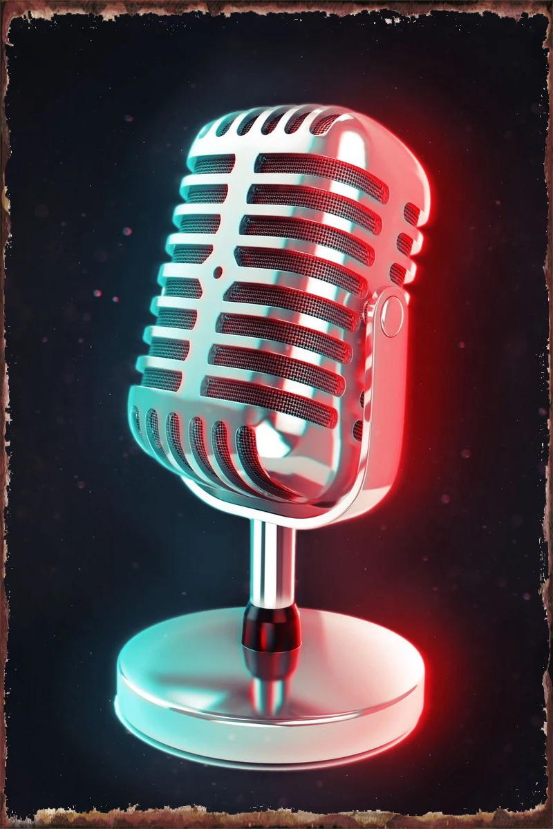 Неоновый микрофон украшение для 2 комнат ретро винтажная металлическая вывеска