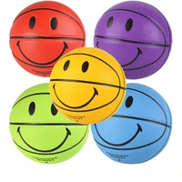 smiley basketball ball smiling face street basket ball size 57 professional match training basketball multicolor gift for boys