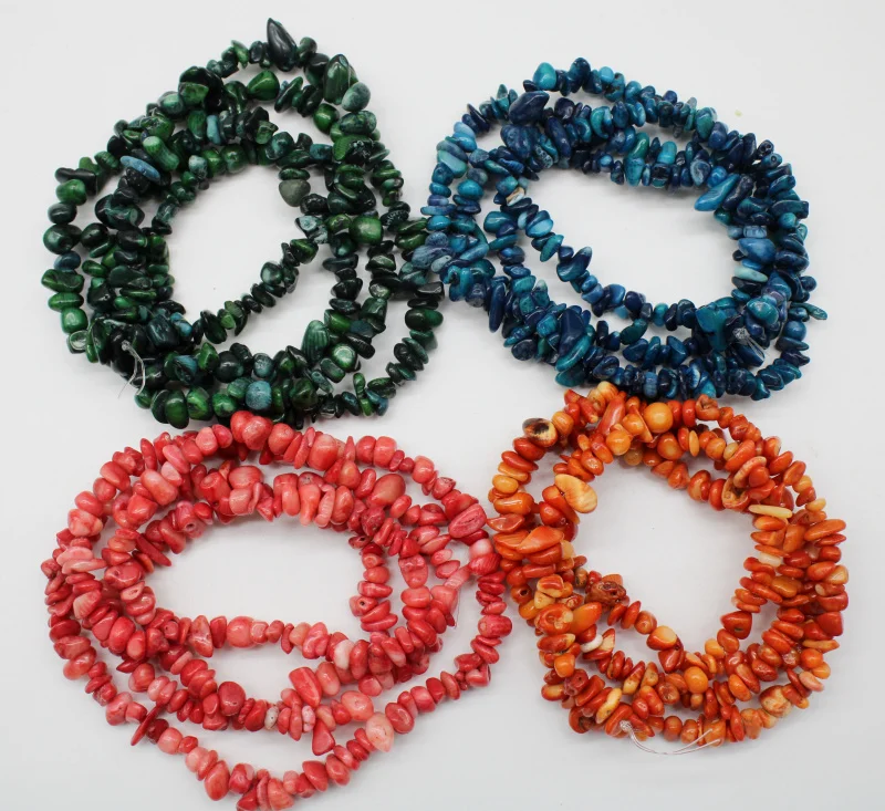 high quality 5 Gravel irregular Dye Color Natural Coral 5-8 mm Stone Beads For Jewelry Making DIY Bracelet Necklace Strand 34'' |