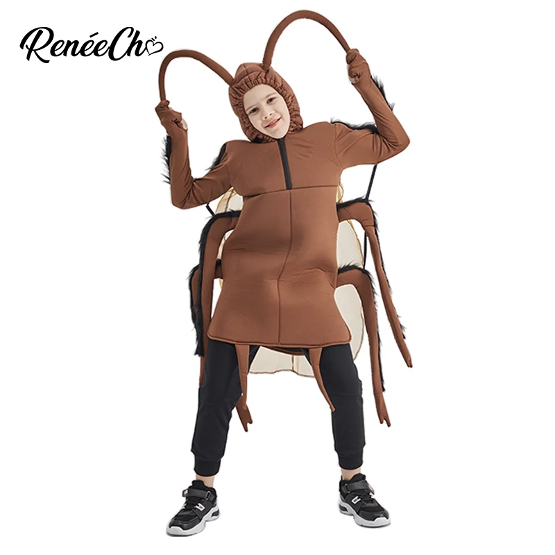Reneecho Kids Cockroach Costume Halloween For Boys Insect Cosplay Funny Animal Purim |
