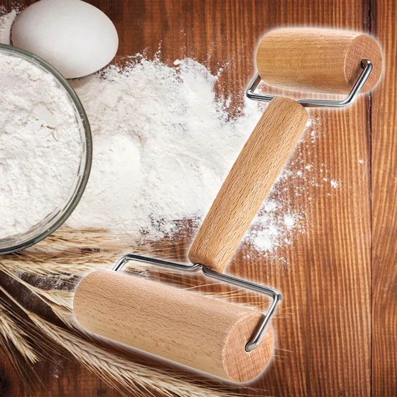 Pastry Wooden Rolling Pin Pizza Dough Roller Home Kitchen Pie Bread Baking Tool JS23