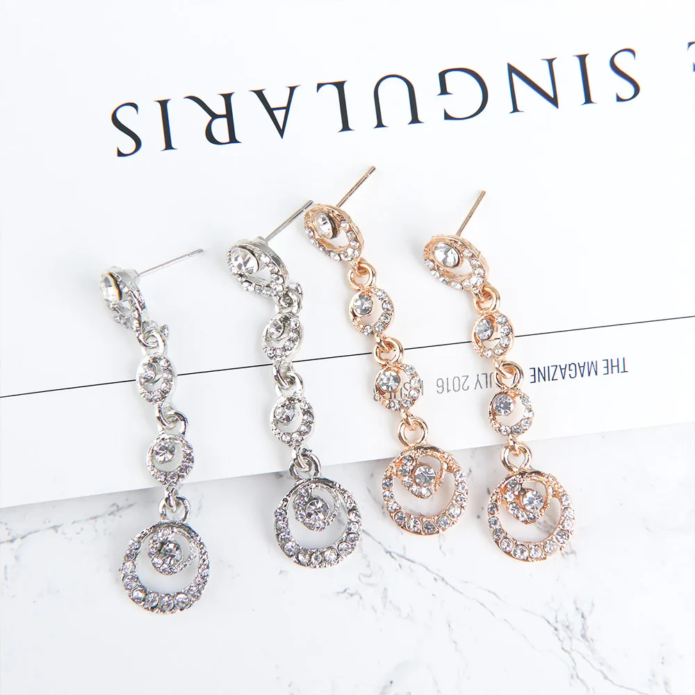 Женские круглые серьги подвески модные элегантные геометрической формы для