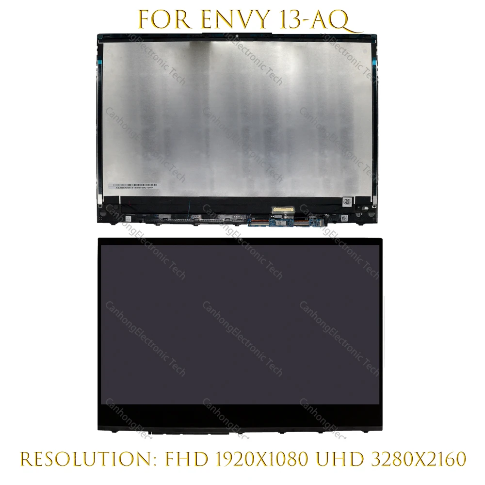 

13.3-Inch For Hp Envy x360 13-aq 13-aq0003tu13-aq0004tx TPN-W144 FHD LCD Touch Screen Digitizer Replacement Assembly L53376-001