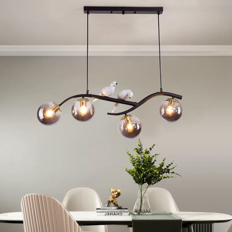 

Nordic Brief Glass Ball Pendant Light for Loft Dining Room Lights Luminaire Postmodern Bedroom Restaurant Branch Lamp ZM111407