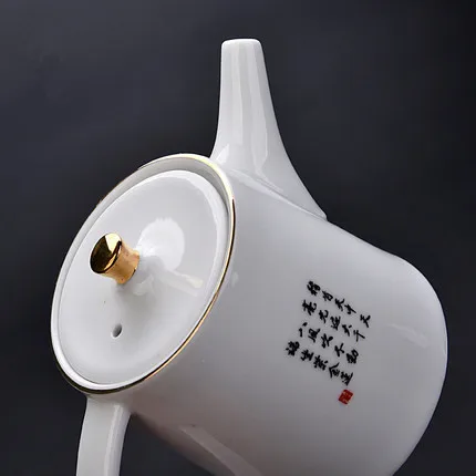 Белый фарфоровый чайный набор Ask Будды поднос чайная чашка посеребрение внутри