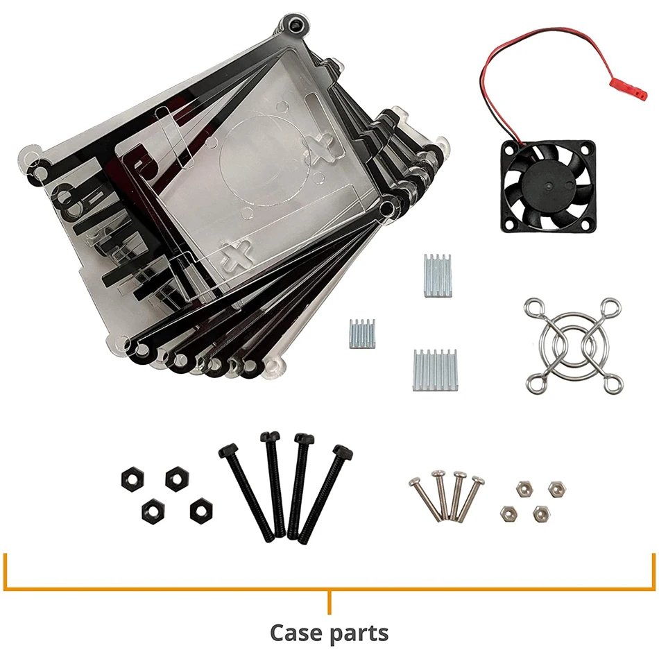 

Raspberry Pi 4B new 9 Layers Case kit power line type-c interface US Charger Adapter with heat sink Suitable for RPI4