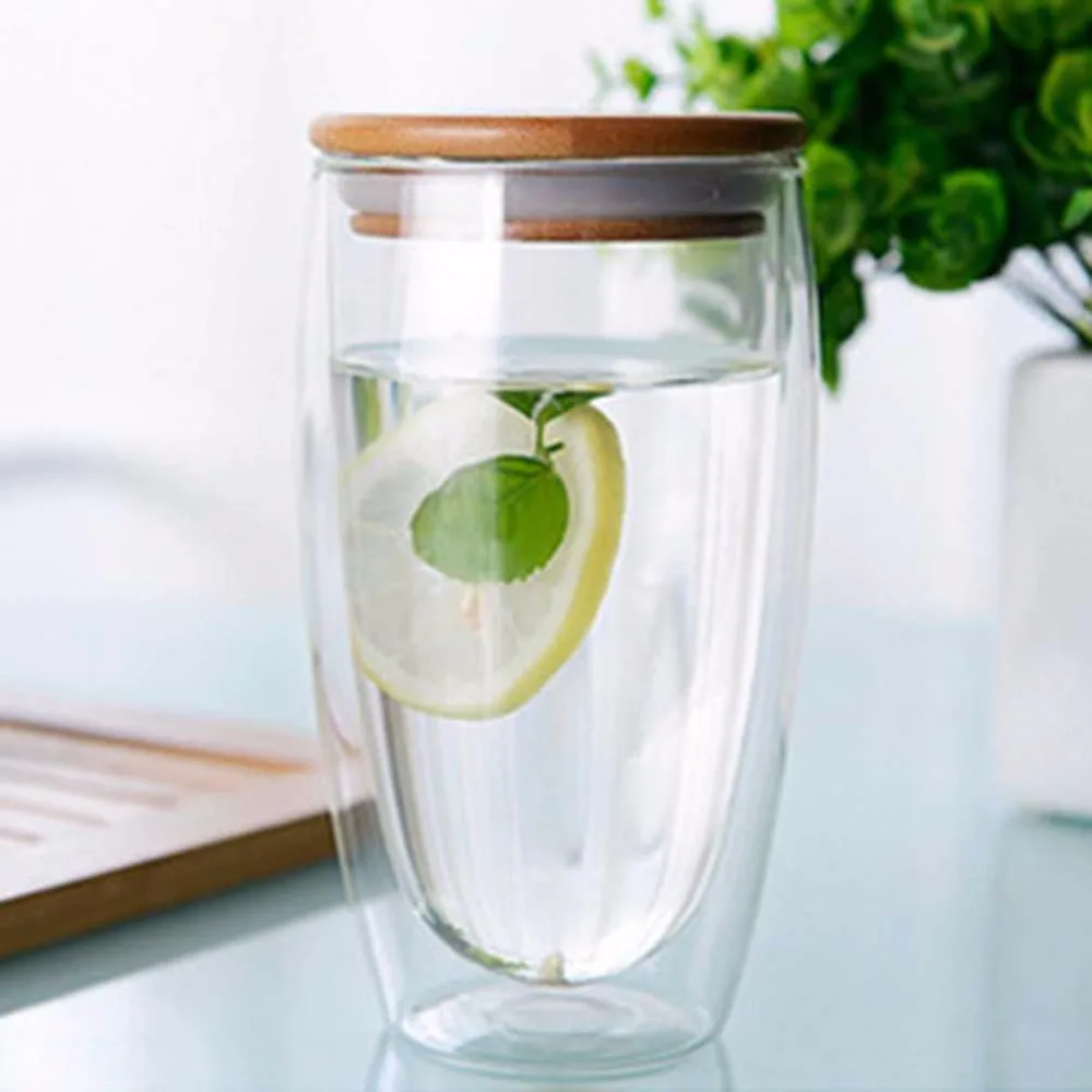 Двухслойная стеклянная чашка для чая + прозрачная кофейная чайная кружка с