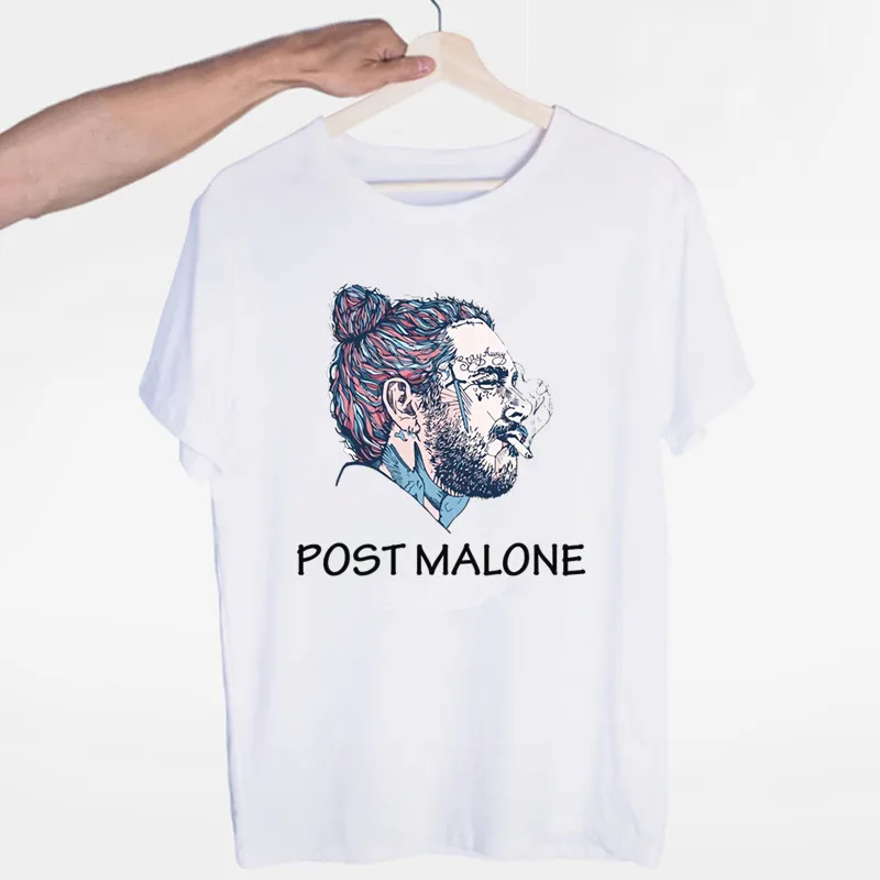 Футболка Post Malone в стиле хип-хоп с круглым вырезом и короткими рукавами летняя