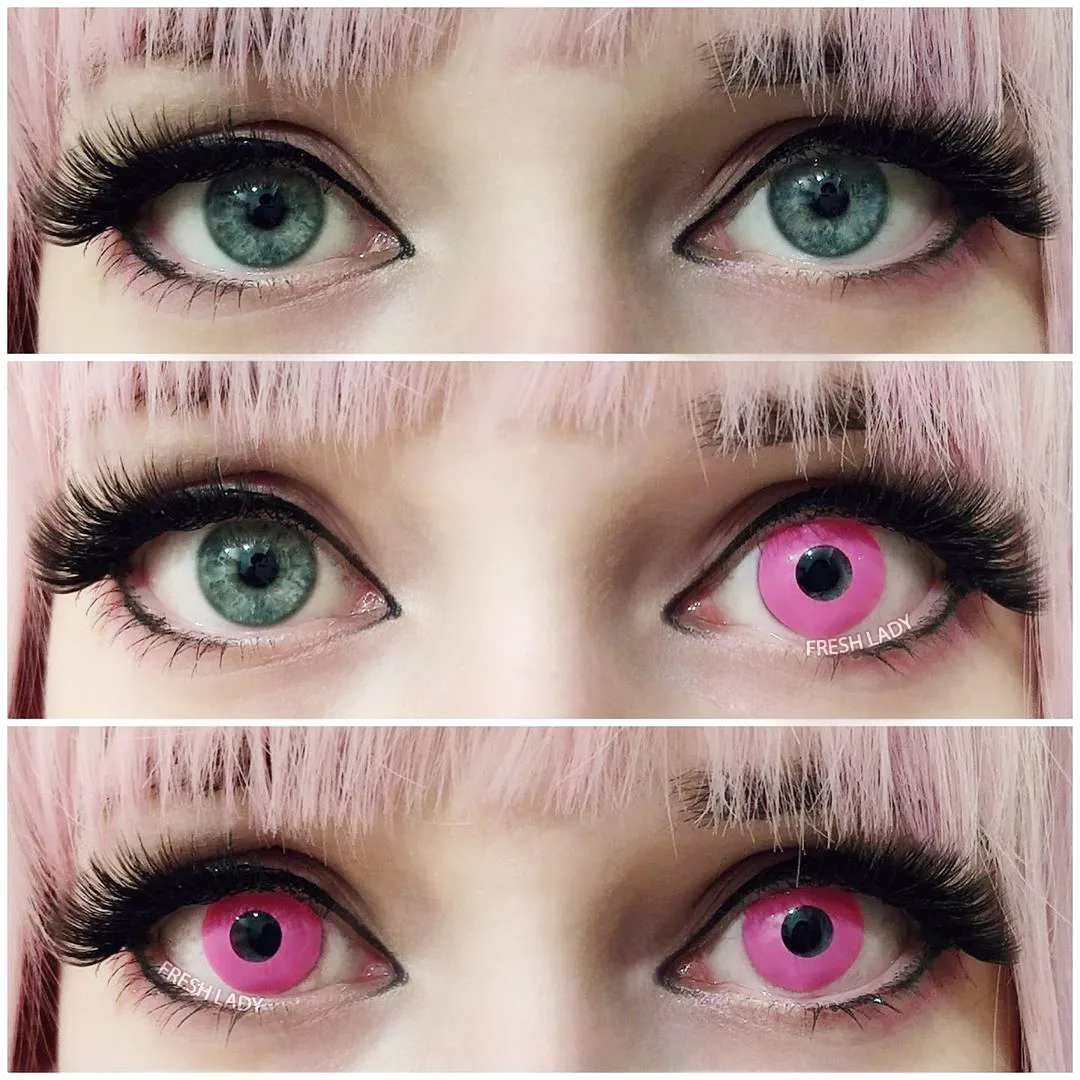 fresh lady official color contact lenses for eye 1pair yearly circle block colored contacts eye lens anime cosplay makeup 14 5 free global shipping