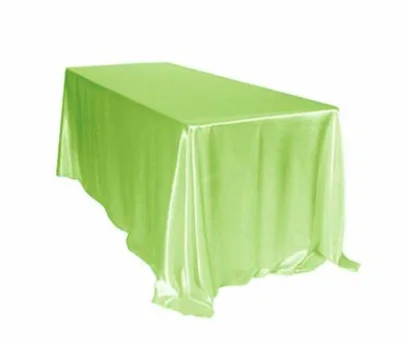 145x320cm White/Black Tablecloths Table Cover Rectangular Satin Tablecloth for Wedding Birthday Party Hotel Banquet Decoration - Color: light green
