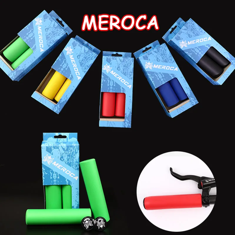 MEROCA 2 шт. MTB ручки для руля силиконовые 130 мм велосипеда + концевые заглушки