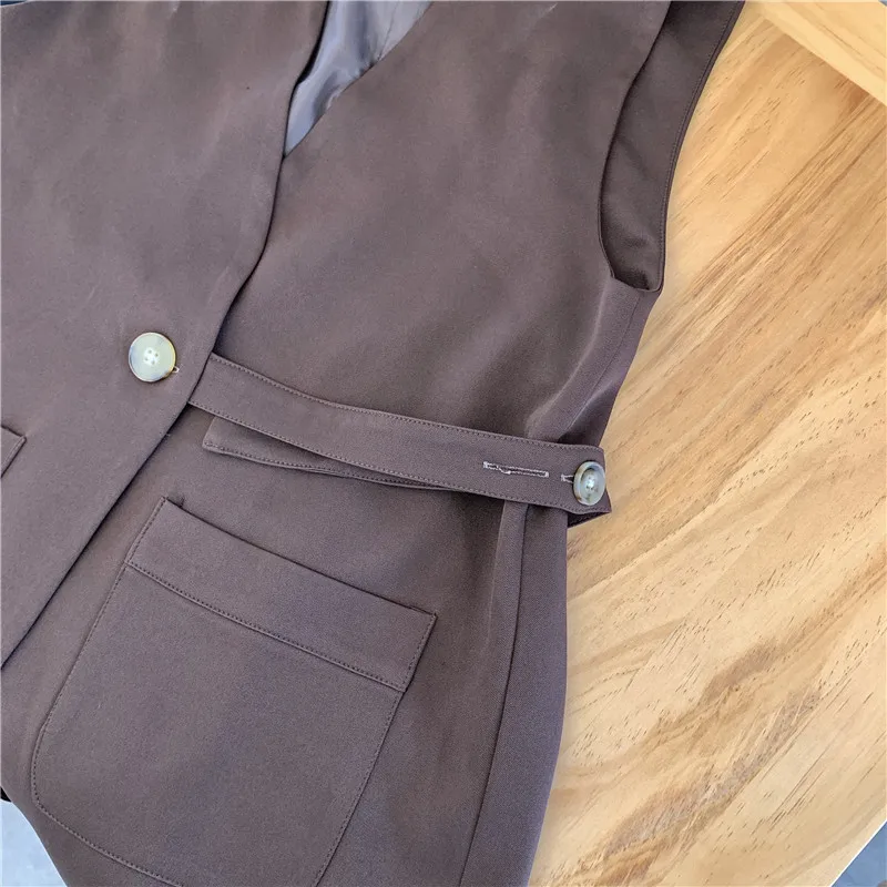 

Alien Kitty 2021 Spring New Korean Fashionable Suit Vest Women Coat Waistcoat V-Neck Ladies Jacket Chic Vest Female Minimalism