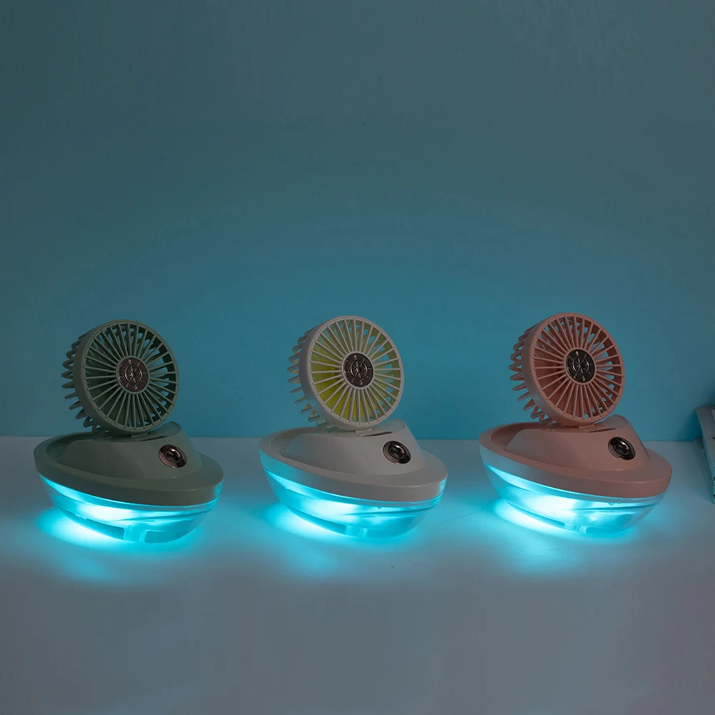 

2020 New Portable Fan Cooling Humidifier Water Spray Fan Wireless Humidifiers With Night Light For Summer Home Car Office Use M