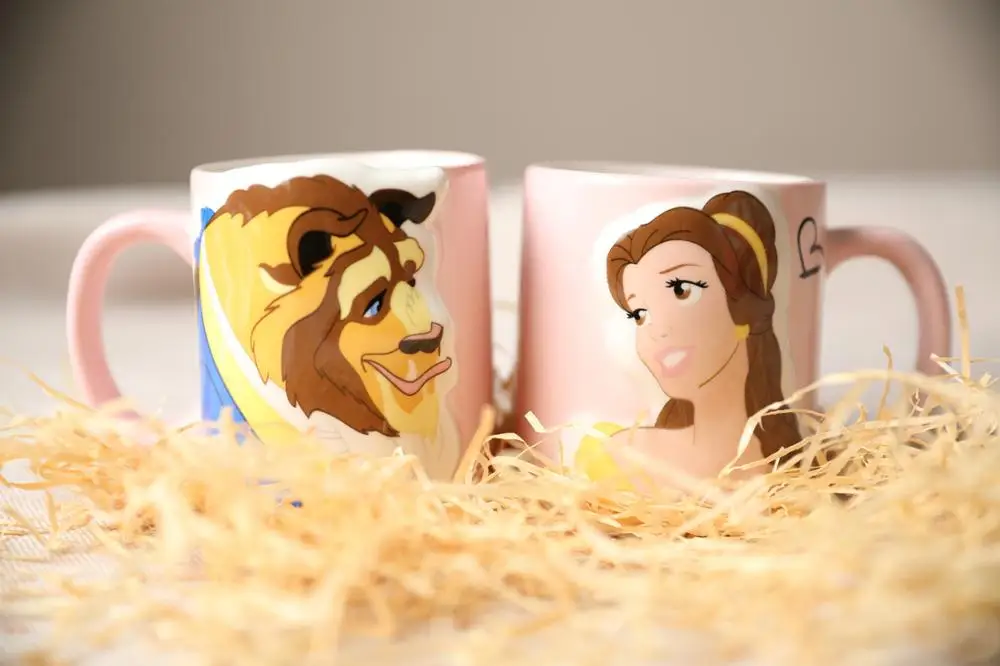 2 шт. кружки с чипом Mrs Potts Красавица и Чудовище любовь поцелуй керамические для