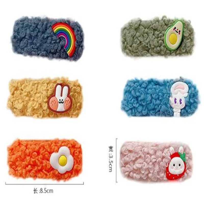 INS карамельный цвет цветок плюшевый bb Клип ins чистая красная девушка челка клип