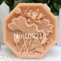 new product1pcs lotus zx317 food grade silicone handmade soap mold crafts diy mould