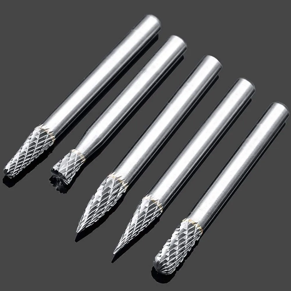 

10pcs 6-12mm Carbide Burrs Set CNC Engraving 1/4" Rotary Cutter Files Double Cut Rotary Burr For Die Grinder Drill Carving Tools
