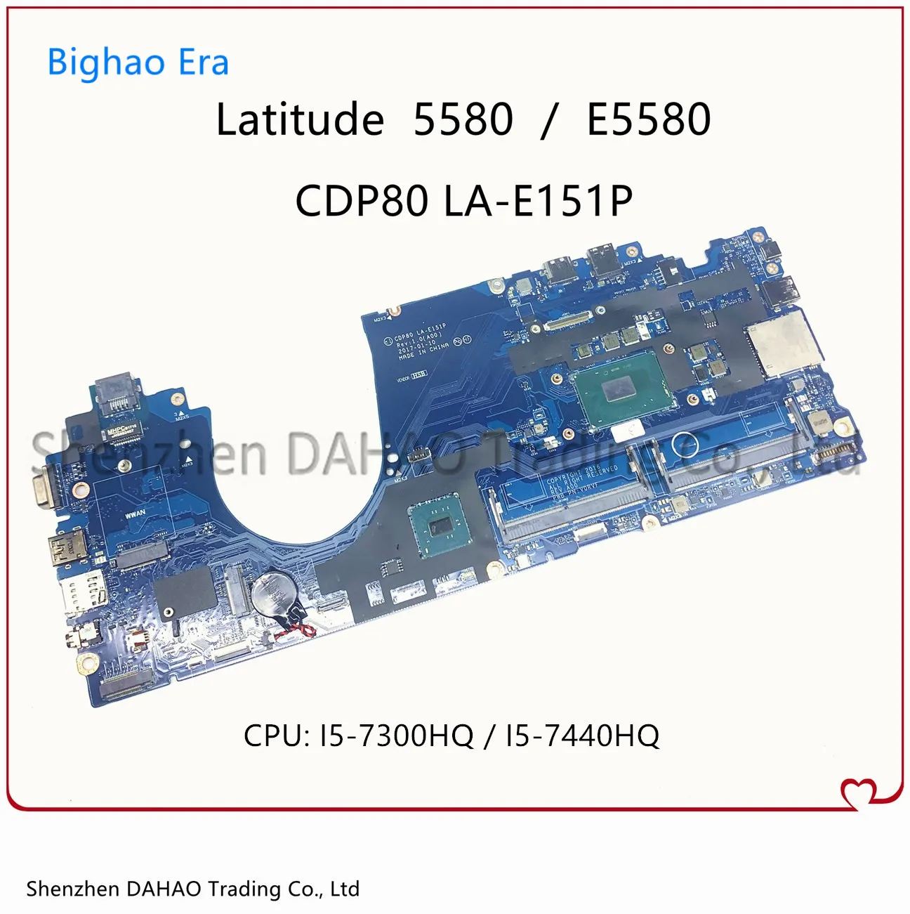 

Материнская плата для ноутбука Dell Latitude 5580 E5580, детская материнская плата с i5 ЦП DDR4 100%, рабочий телефон 0GDGX9 08T984