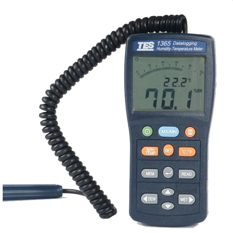 

TES-1365 Humidity/Temperature Meter Dual LCD Display With Bargraph Indication,Data Hold&Relative Function,Wet Bulb Reading.