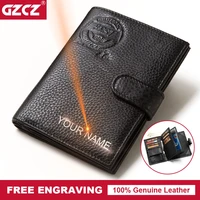 gzcz men rfid genuine leather travel passport cover case document holder multi function wallet credit card holder coin purse