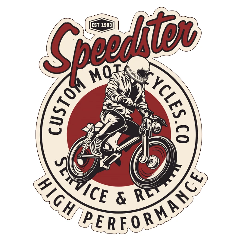 speedster moto vintage retro locomotive sticker sticker #1214